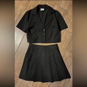 Sunday Best Micro Olive Skirt Set- Black
